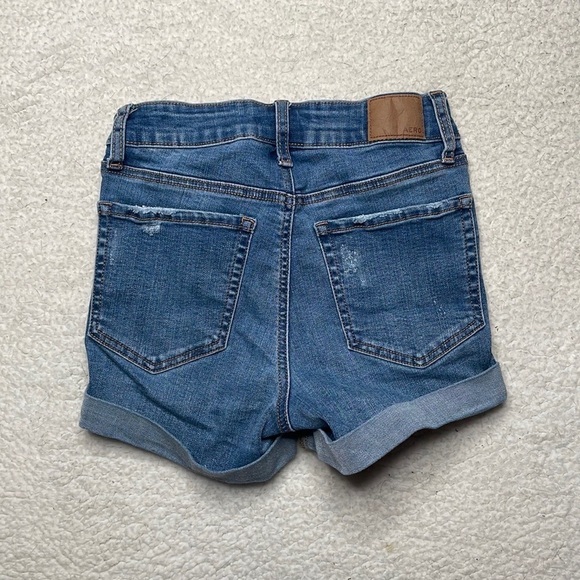 Aeropostale High Rise Midi Distressed Ripped Denim Jeans Shorts Size 00 - Picture 5 of 8
